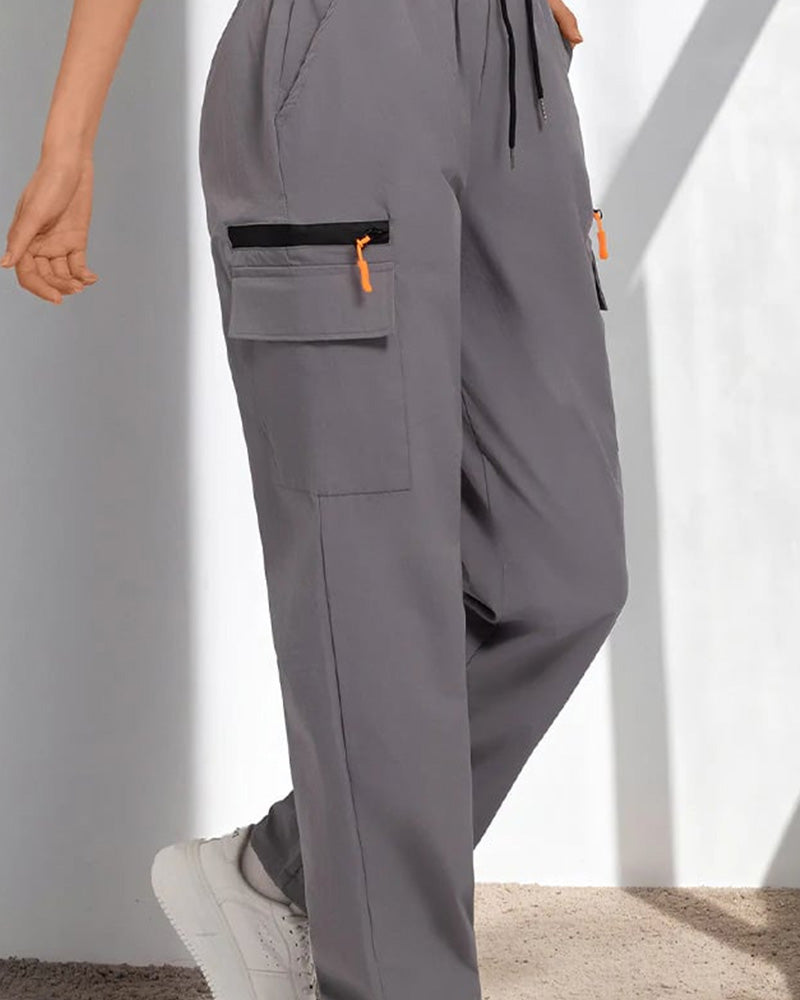 Pants Koord Los Casual Cargo