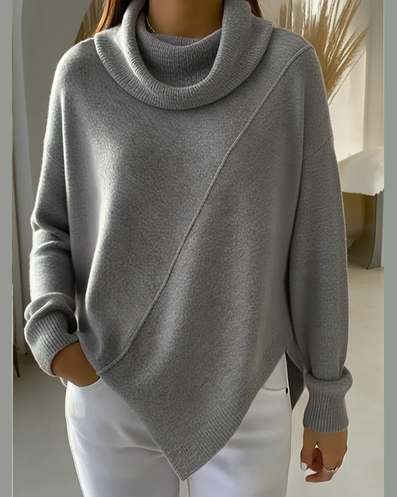 Trui Asymmetrische Cowl Hals