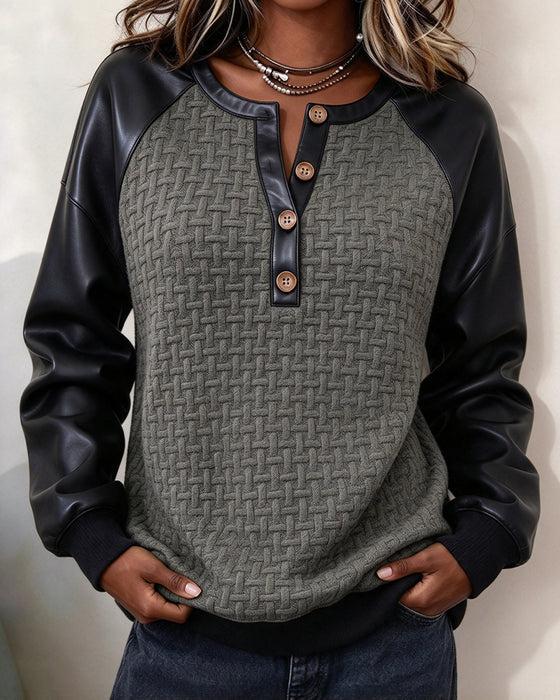 Top Patchwork Raglanmouw