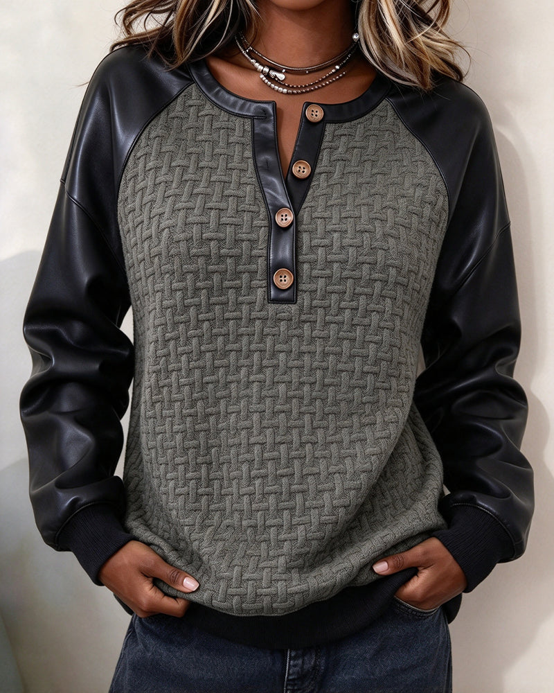Top Patchwork Raglanmouw