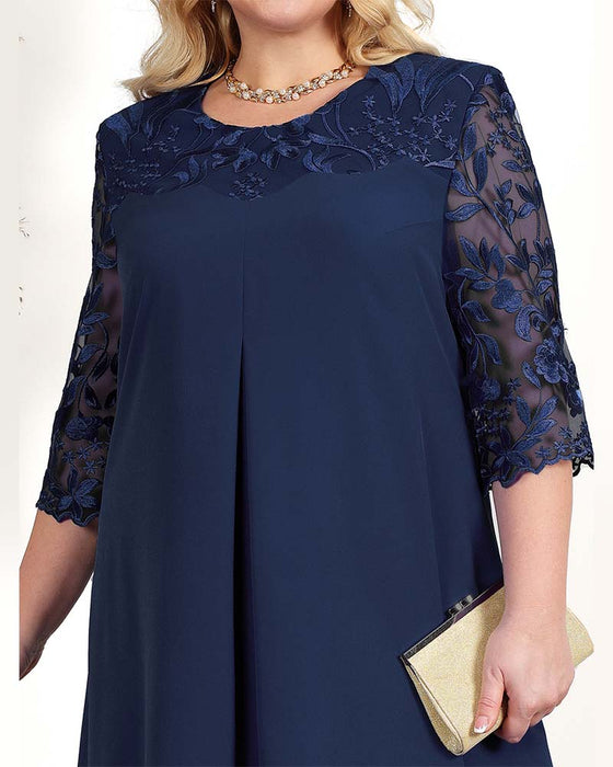 Jurk casual losse geborduurde chiffon