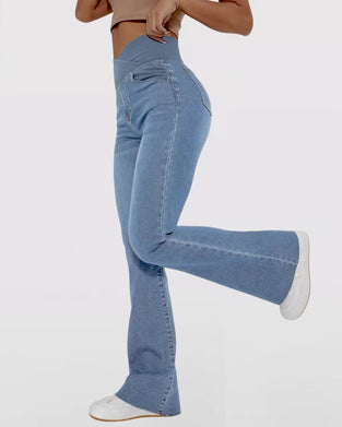 Broek Hoge Rekbaarheid Mode Zak Flare