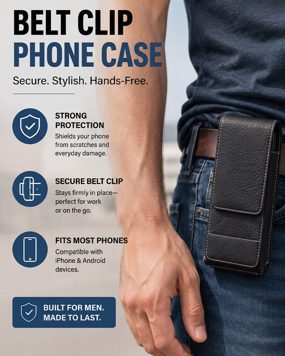 🔥Heupriem telefoontasje 📱 Multivak lederen holster met kaarthouder