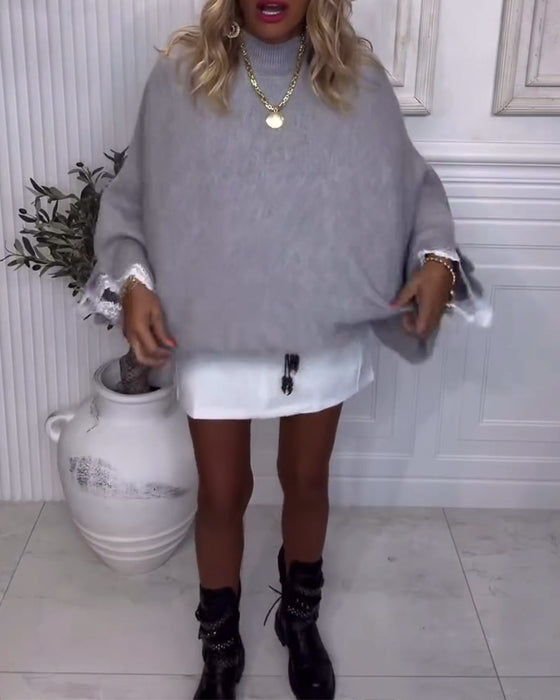 Trui Vleermuismouw Kanten Inzet