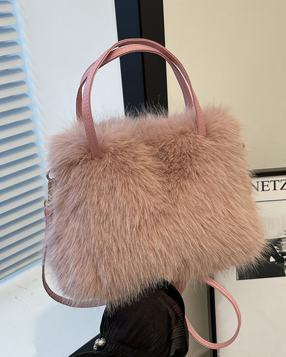 Modieuze Pluche Schoudertas