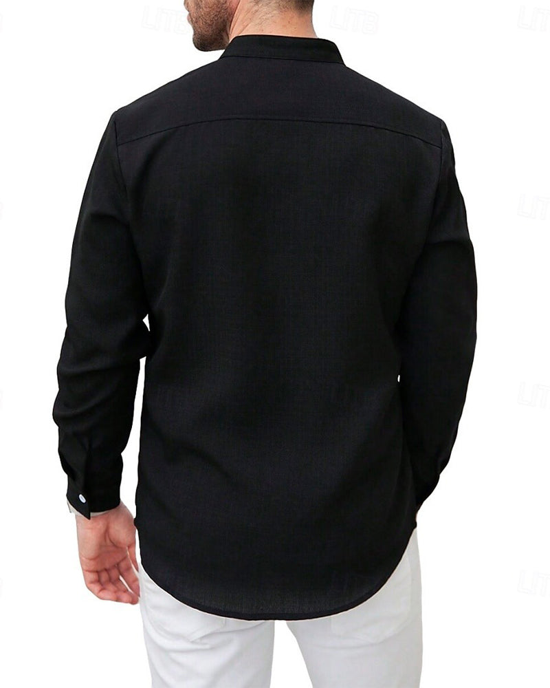 Heren Overhemd Fashion Mini Mandarin Kraag