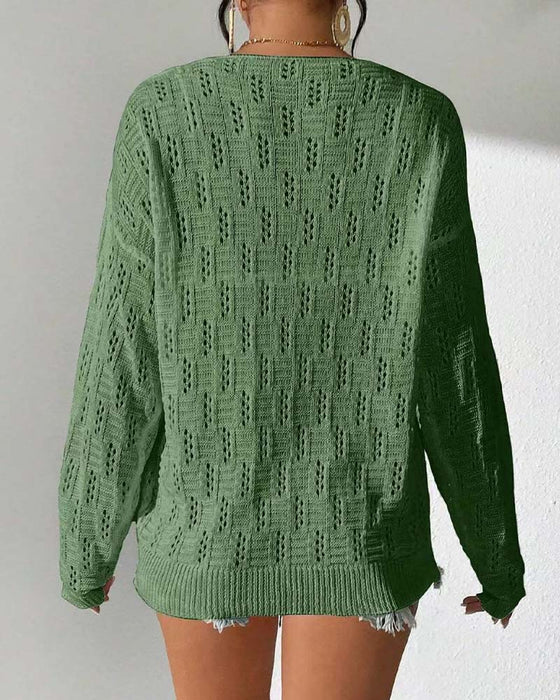 Pullover Uitgehold Drop-Schouder