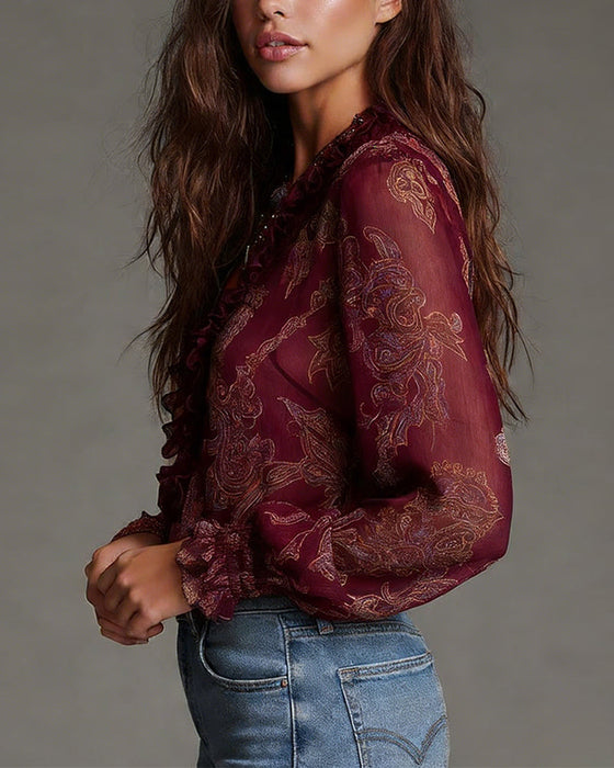 Blouse Half-Zip Ruis Retro