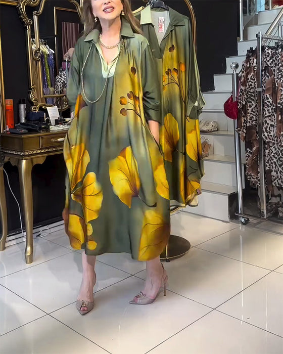 Jurk met reverszak en ombre-print