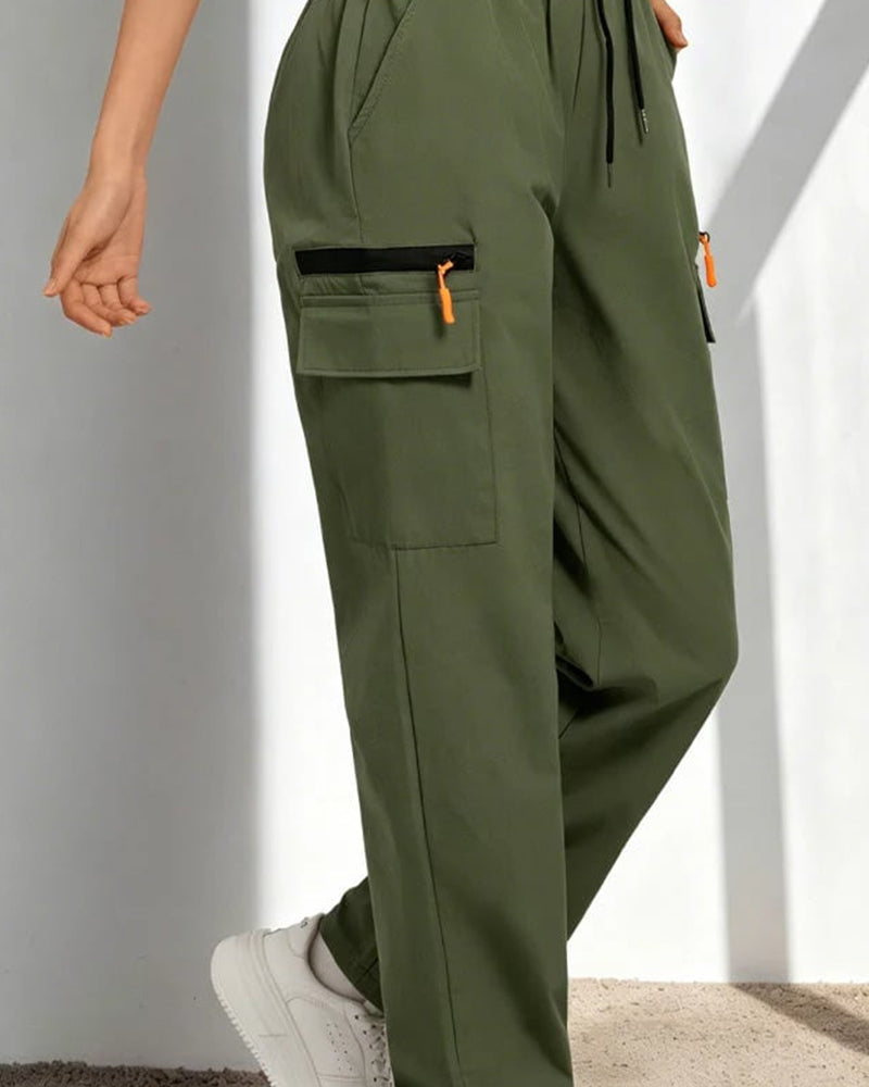 Pants Koord Los Casual Cargo