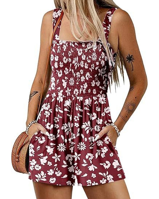 Jumpsuit bloemen casual bandjumpsuit