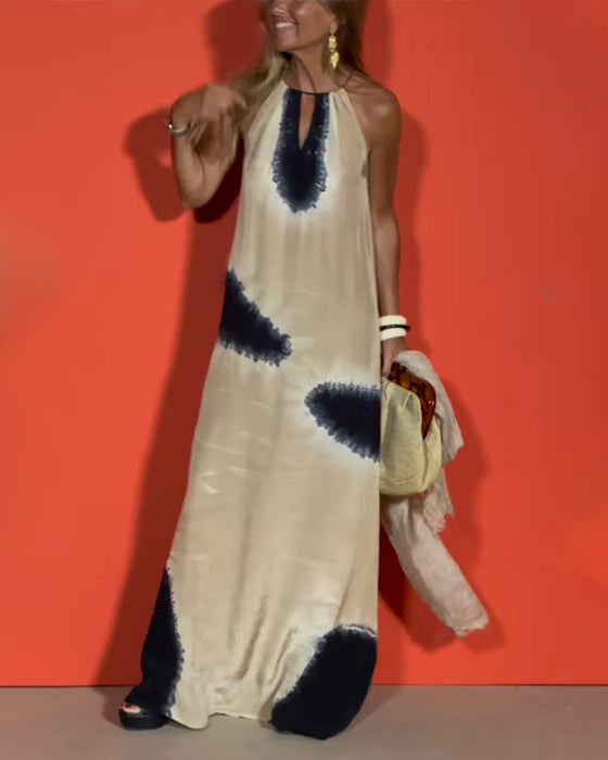 Jurk Mouwloos Gradiënt Halter