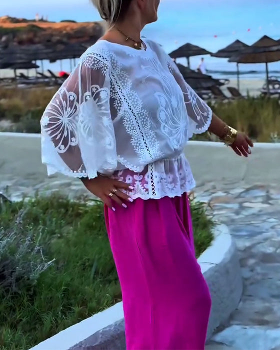 Blouse Effen Kleur Modieus