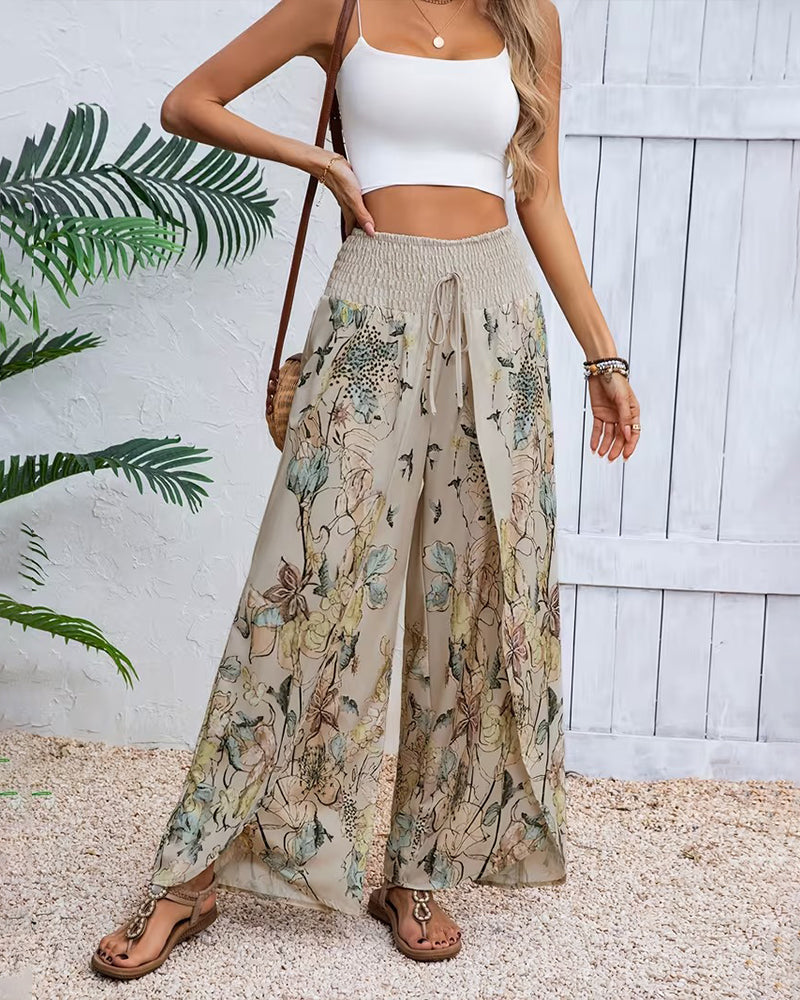 Broek Inktprint Casual Wijd