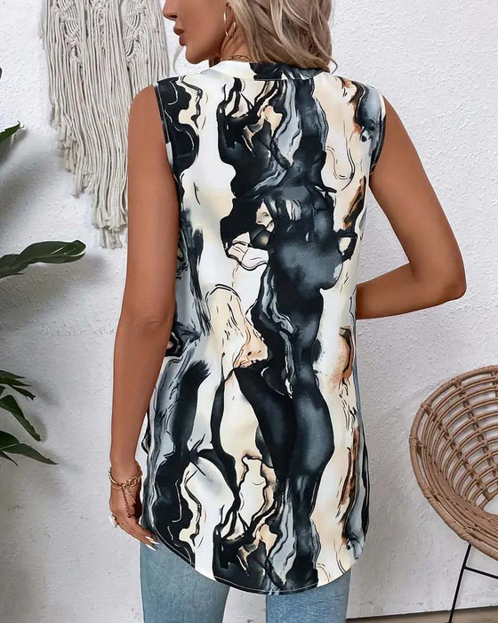 Blouse Inkt Schilderij Print