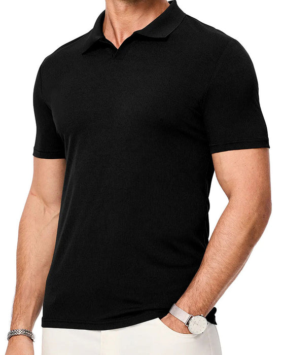 Heren-T-Shirt Casual Reverskraag