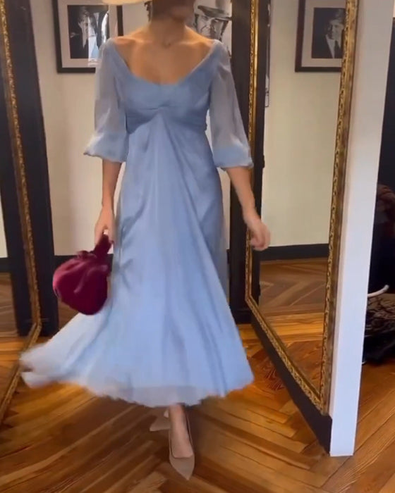 Effen kleur jurk met laag uitgesneden taille