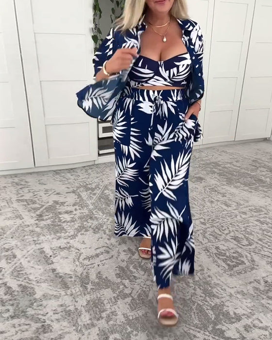 Zwempak Drie-delig Hawaii-print