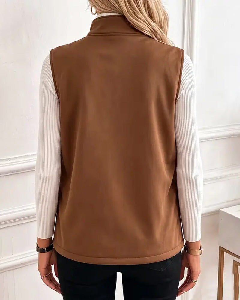 Cardigan Gevoerd Polar Fleece Open Voorzijde