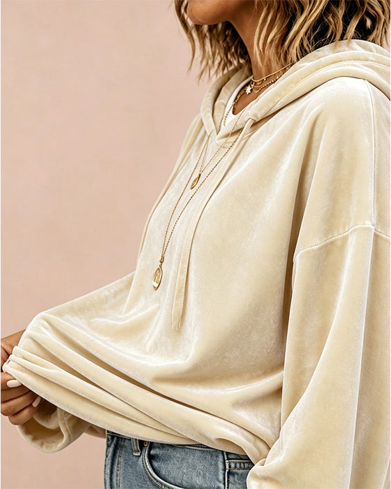 Hoodie Effen Kleur Lange Mouwen