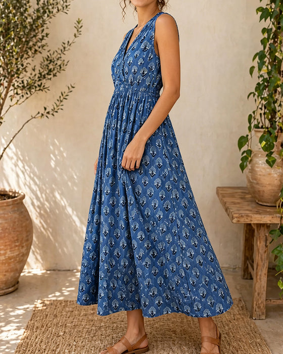Jurk V-Hals Mouwloos Taille