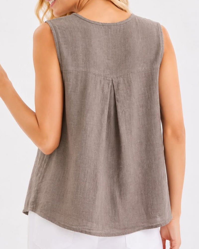 Tank Top Casual Knoop Mouwloos
