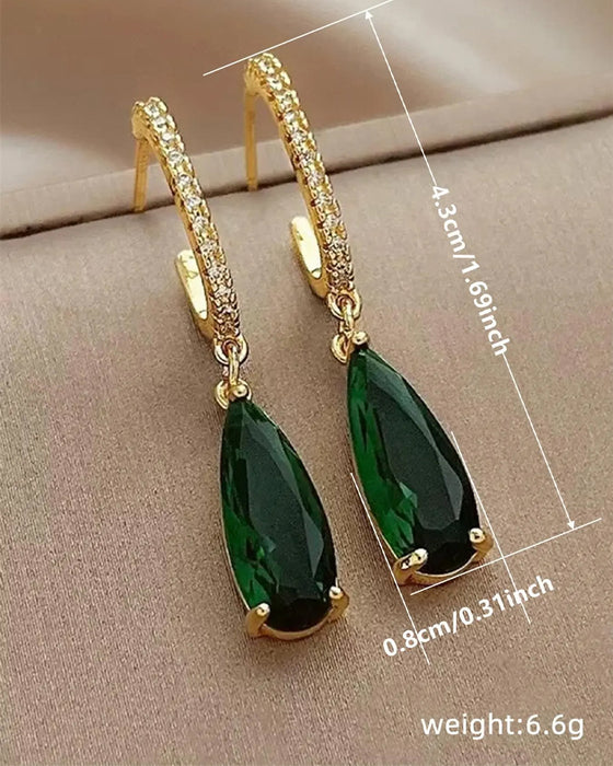 Oorbellen Kunstmatige Edelsteen & Rhinestone Decor Hangende Hoops