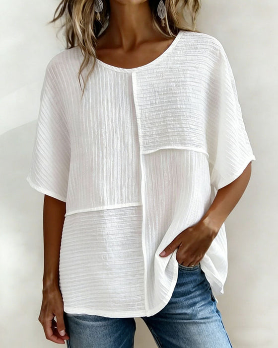 Top Verticaal Gestructureerd Patchwork Los