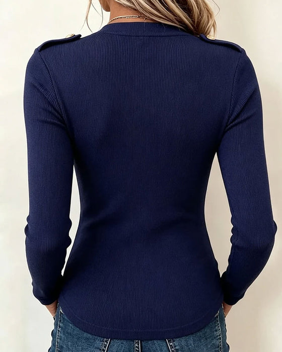 Top V-Hals Strik Casual