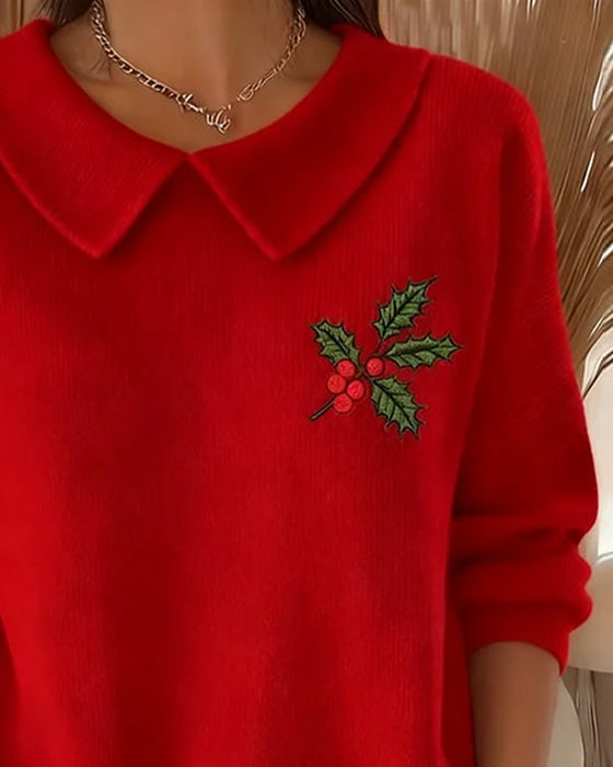 Pullover Met Peter Pan-Kraag En Jacquard