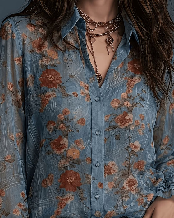 Blouse Bloemen Ruffle Slag