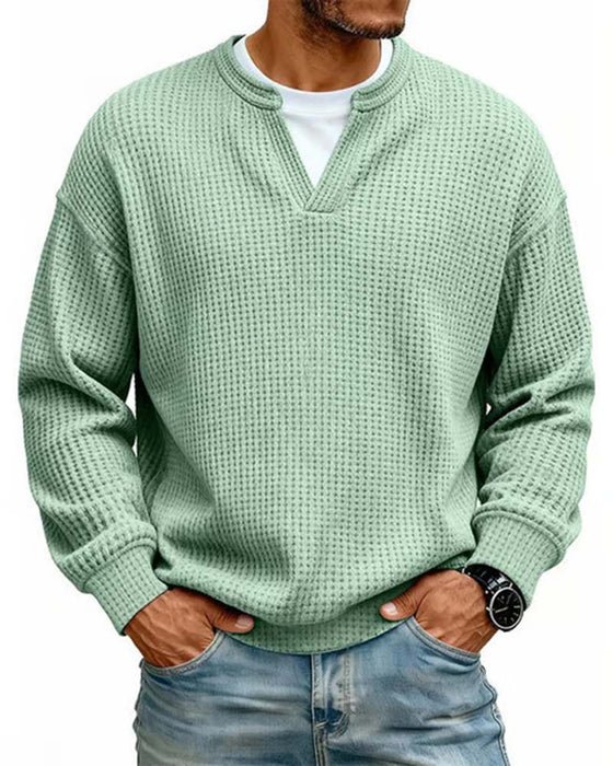 Sweatshirt Heren Ronde Hals Nep Gelaagd