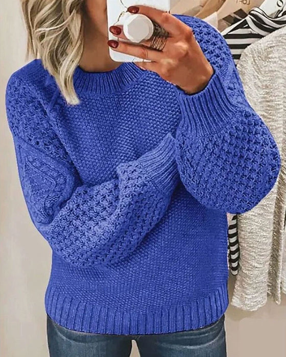 Pullover Veelzijdig Effen Kleur Gebreid
