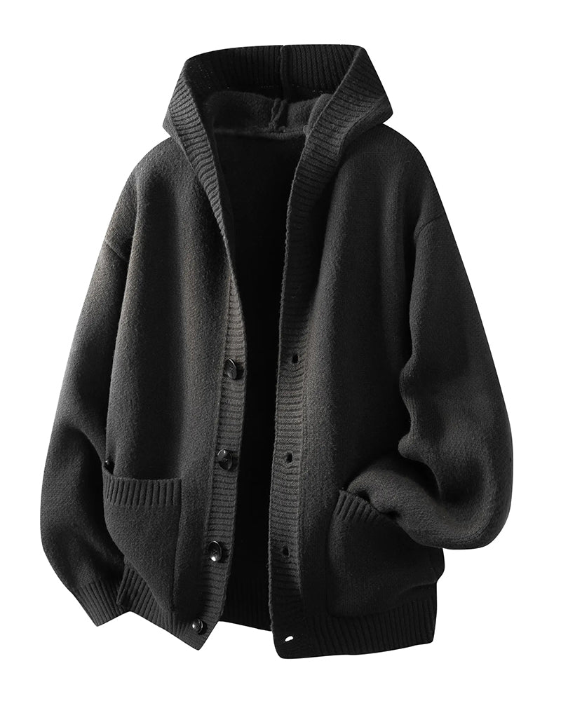 Cardigan Capuchon Knoop Zak Heren