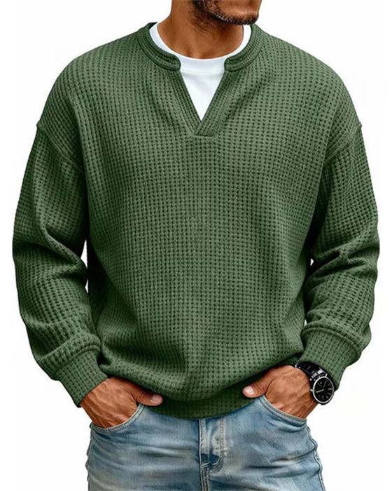 Sweatshirt Heren Ronde Hals Nep Gelaagd