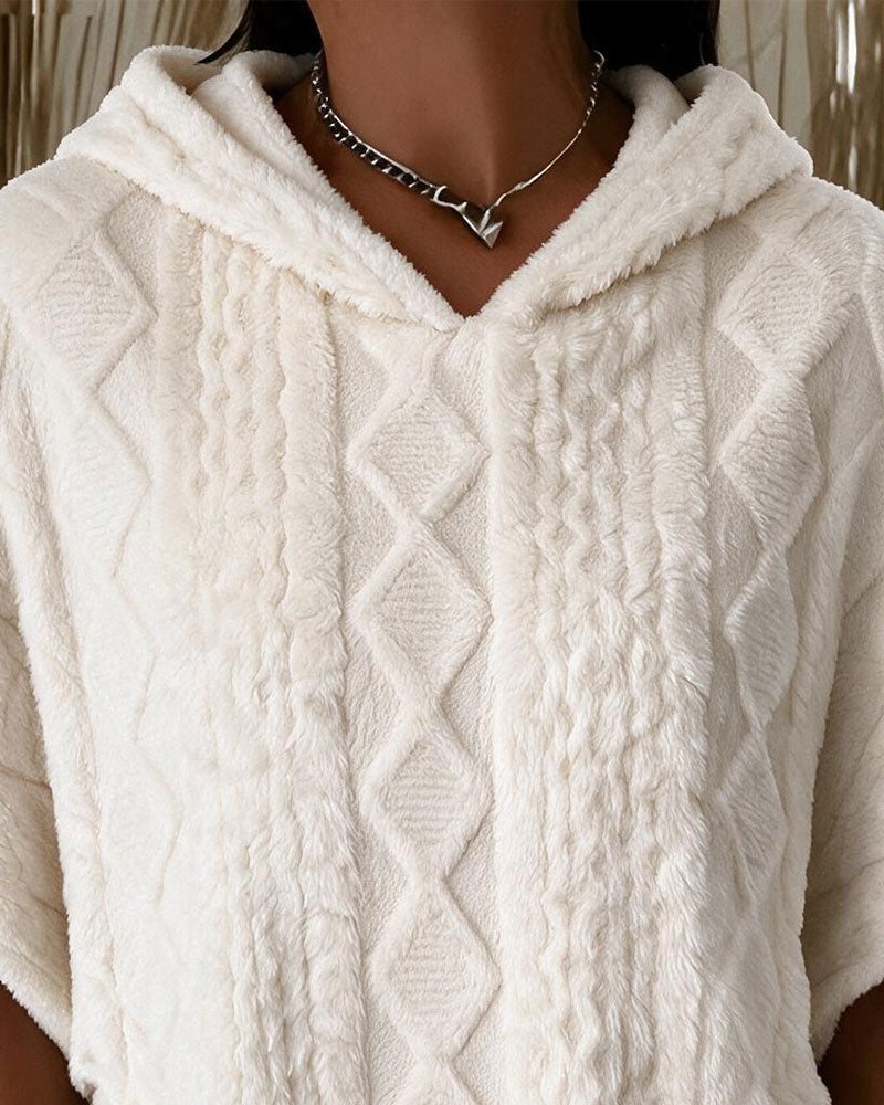 Hoodie Met Capuchon Ellebooglange Mouw Los Argyle
