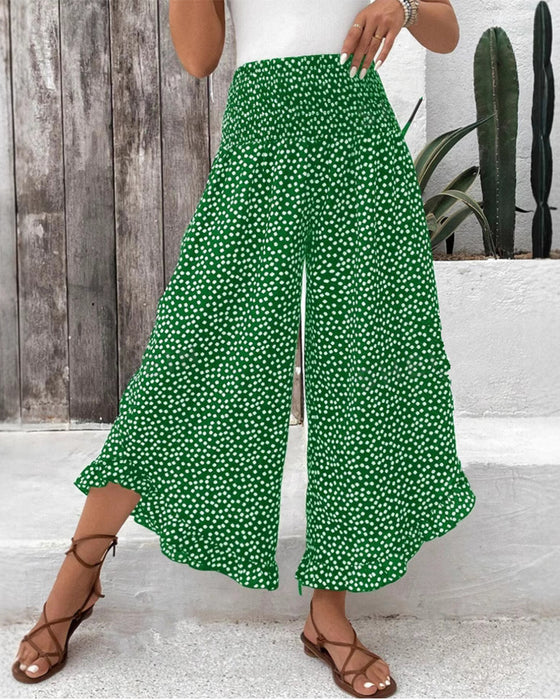 Broek Stippen Los Hoge Taille Wijd