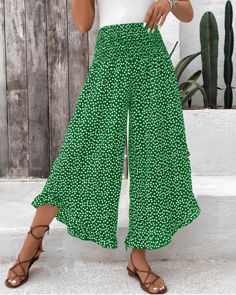 Broek Stippen Los Hoge Taille Wijd
