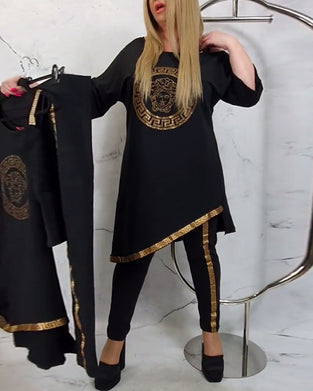 Casual bedrukt onregelmatig tweedelig pak