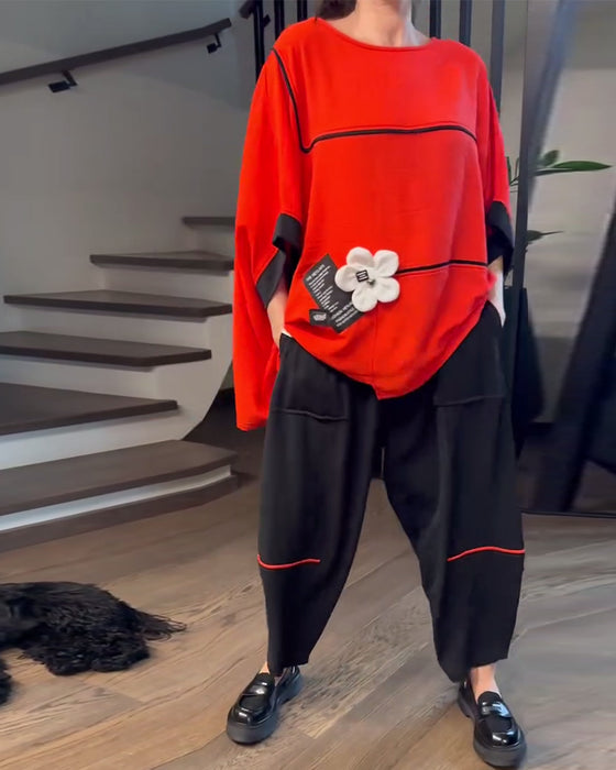 Set Losse Bloomers Casual Color-Blocking