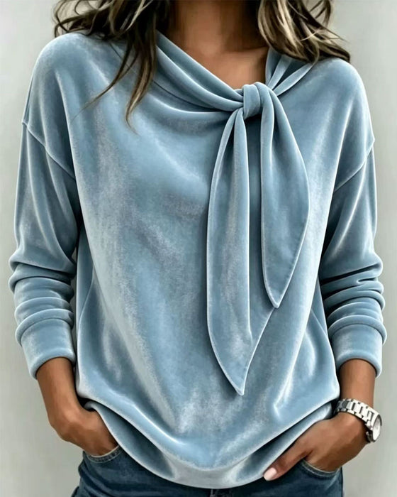 Top Effen Kleur Lange Mouwen