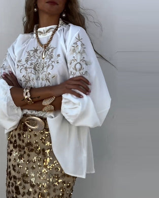 Blouse Trui Gedrukt Ballonmouwen