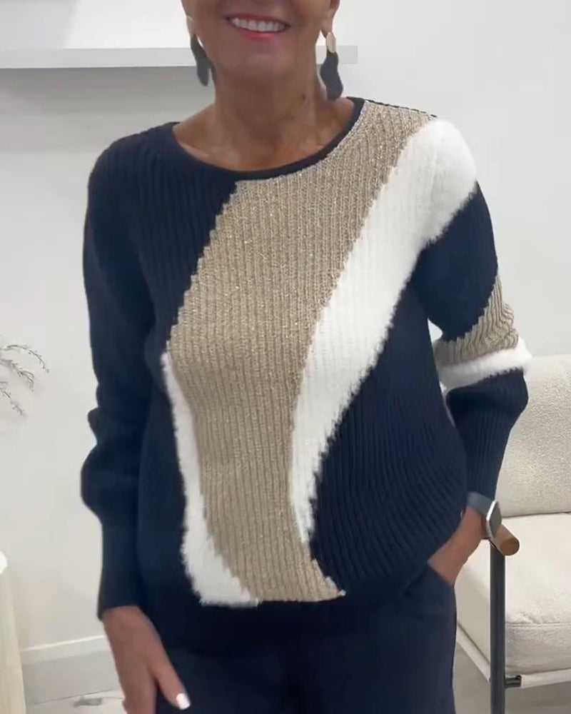 Trui Met Crewneck En Colorblock