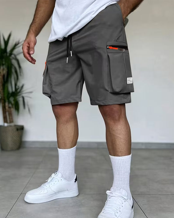 Heren Broek Effen Loose Fit Kort Cargo