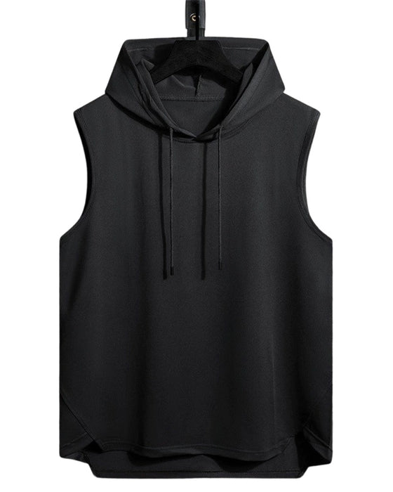 Tank Top Capuchon Trekkoord Mouwloos Sport