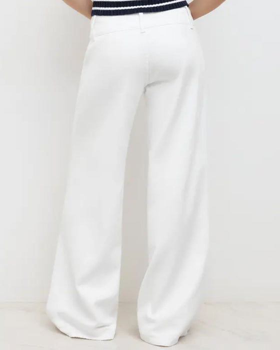 Broek Drie-Knoop Hoge Taille Wijd Been