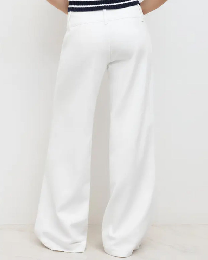 Broek Drie-Knoop Hoge Taille Wijd Been