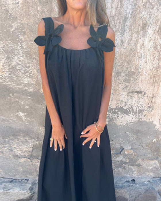 Jurk Mouwloos Effen Kleurrijk Lang