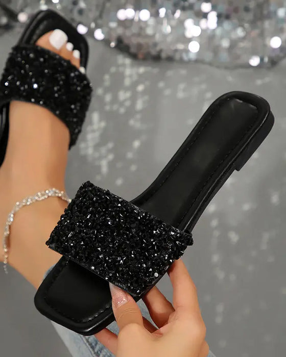 Sandalen Casual Pailletten Plat