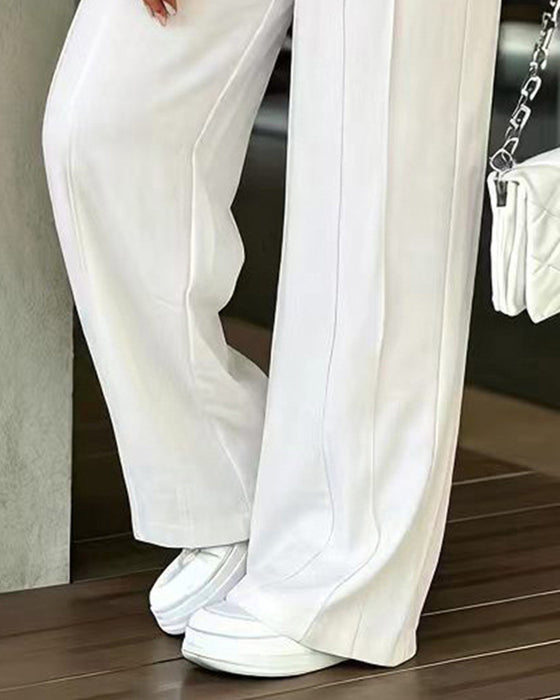 Broek Middenvouw Hoge Taille Strik